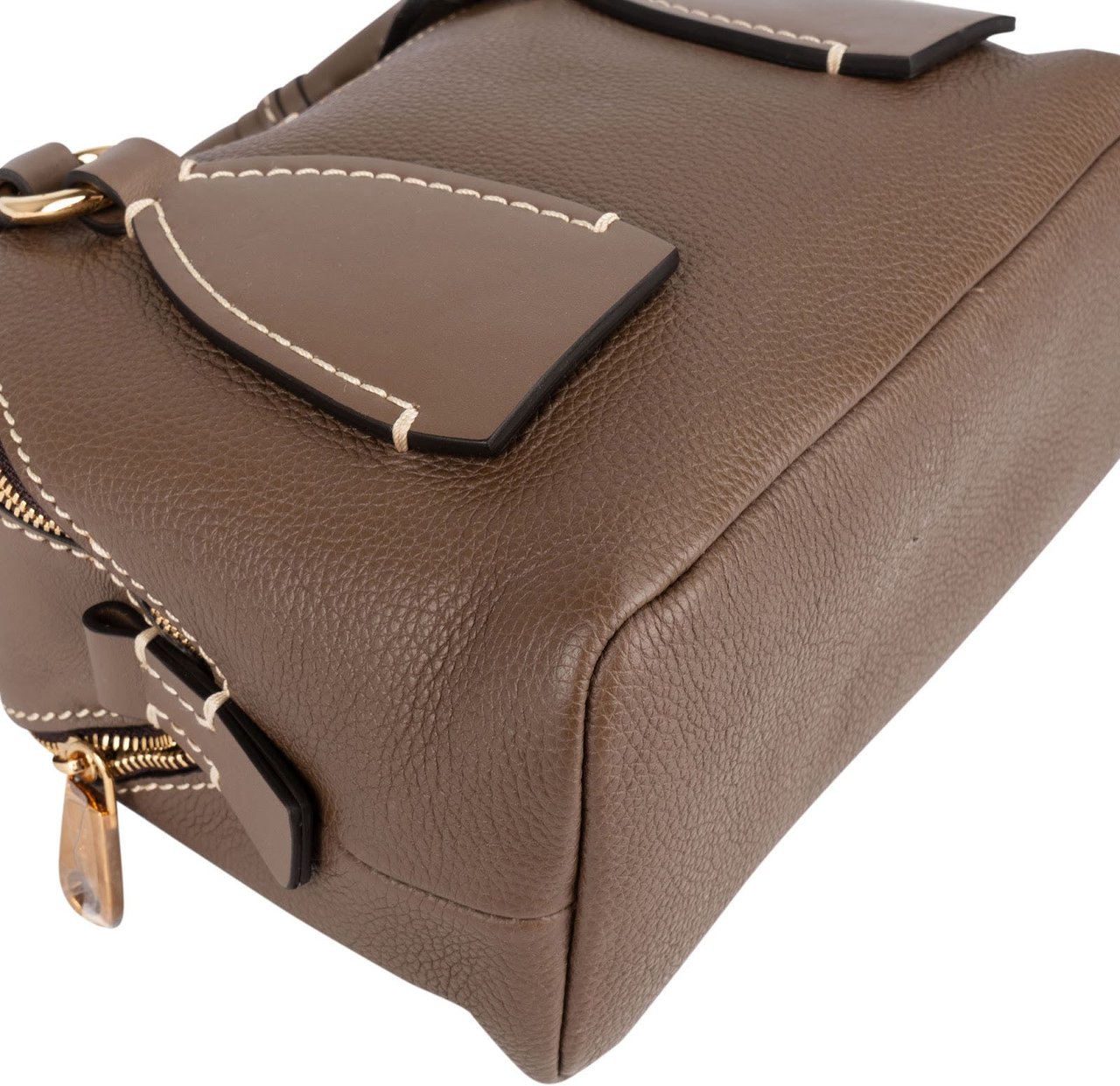 Chloé Chloé Brown Grained Leather Daria Small Crossbody Handbag Taupe