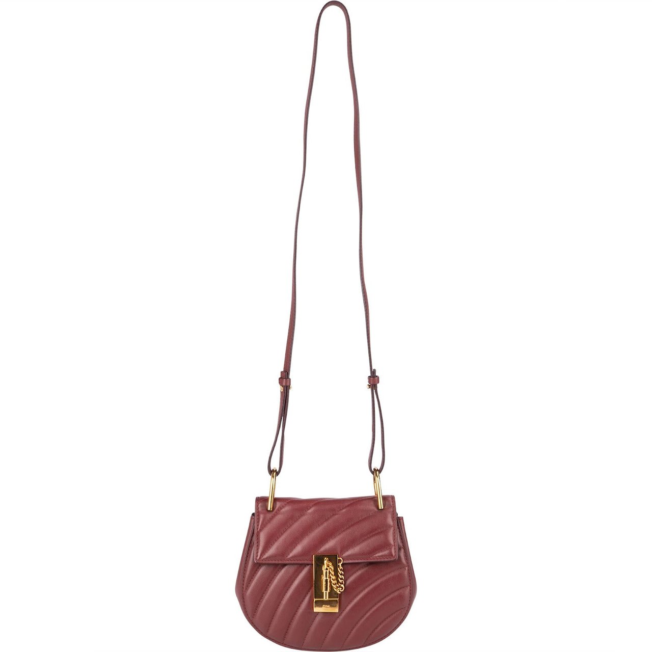 Chloé Quilted Leather Drew Bijou Mini Crossbody Bag Rood