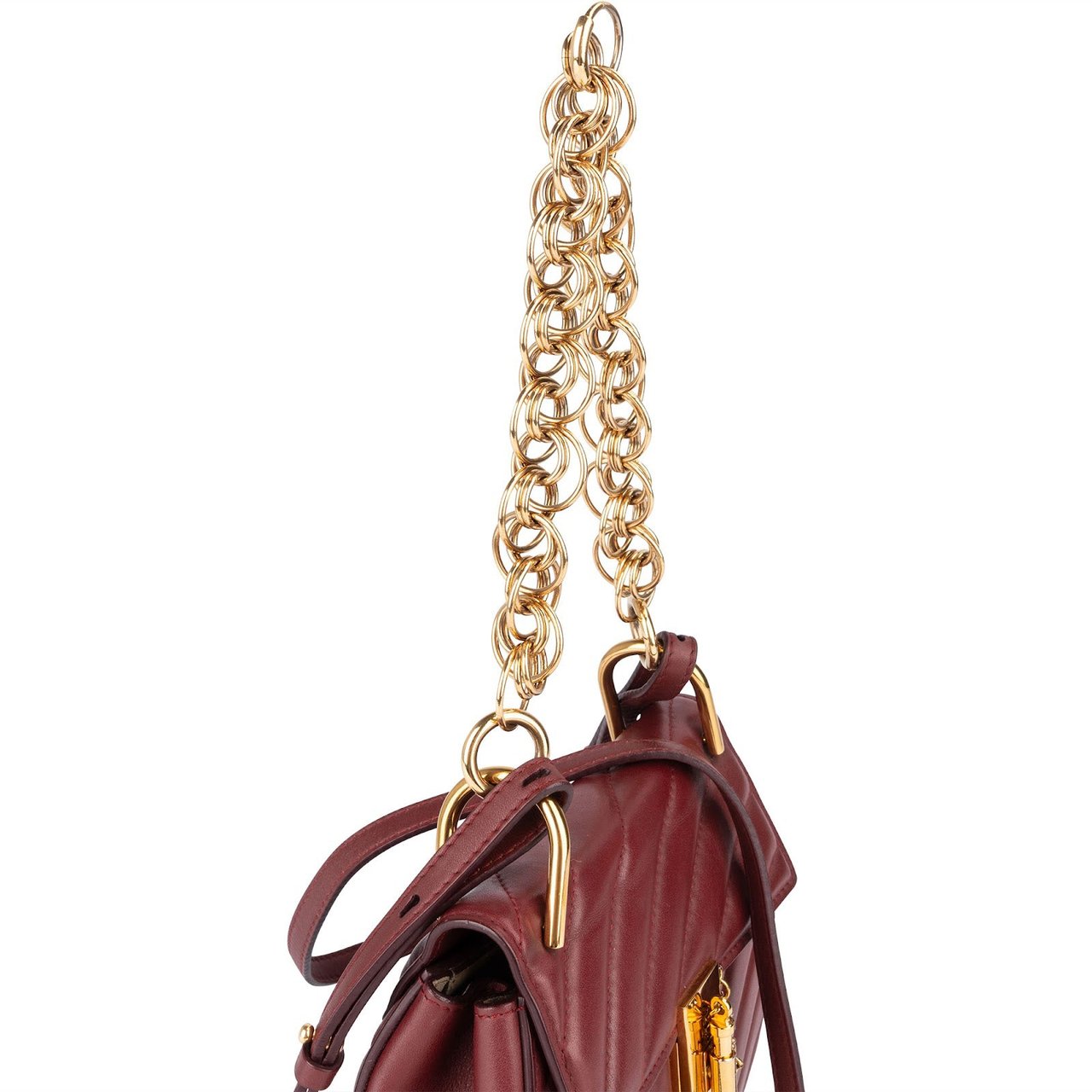 Chloé Quilted Leather Drew Bijou Mini Crossbody Bag Rood