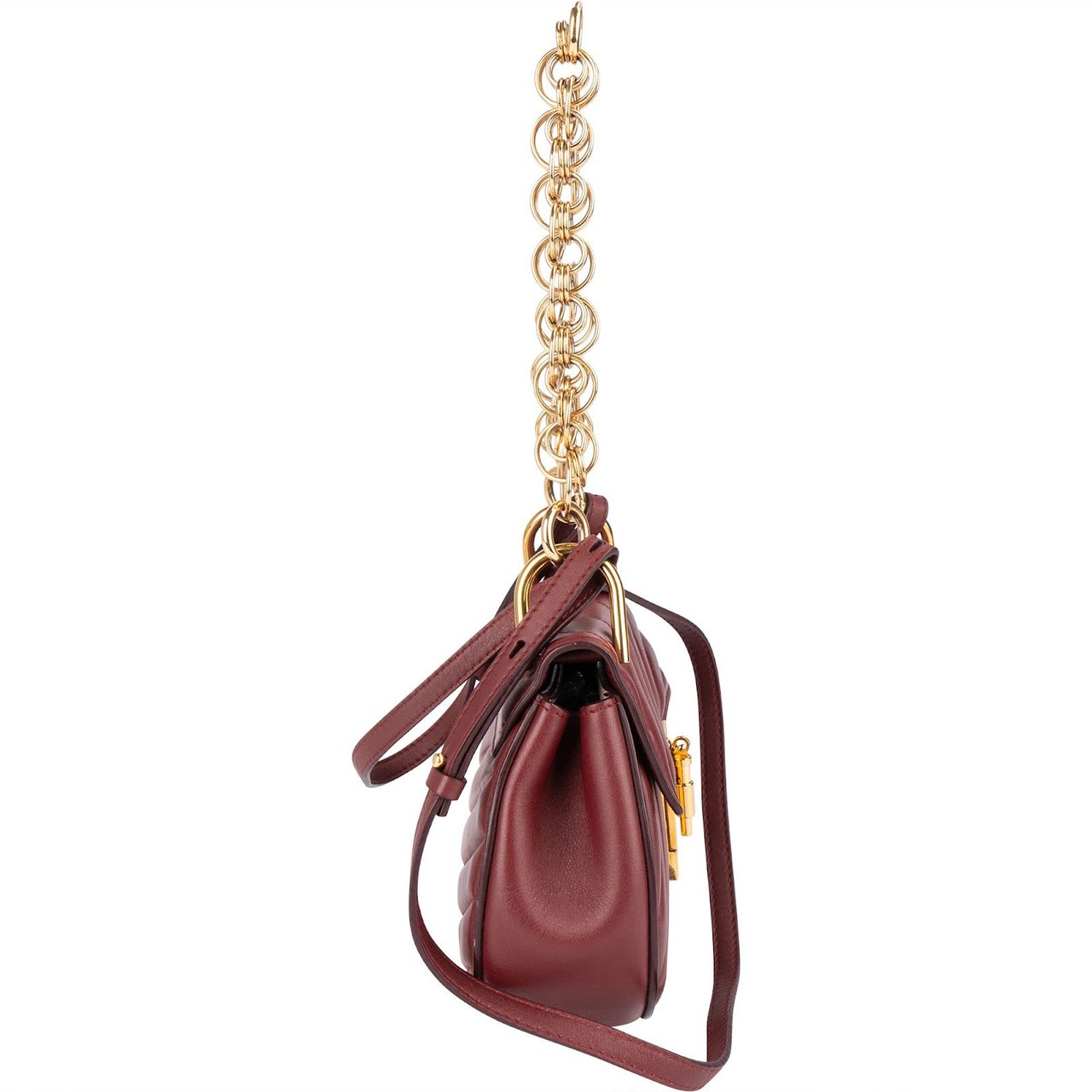 Chloé Quilted Leather Drew Bijou Mini Crossbody Bag Rood