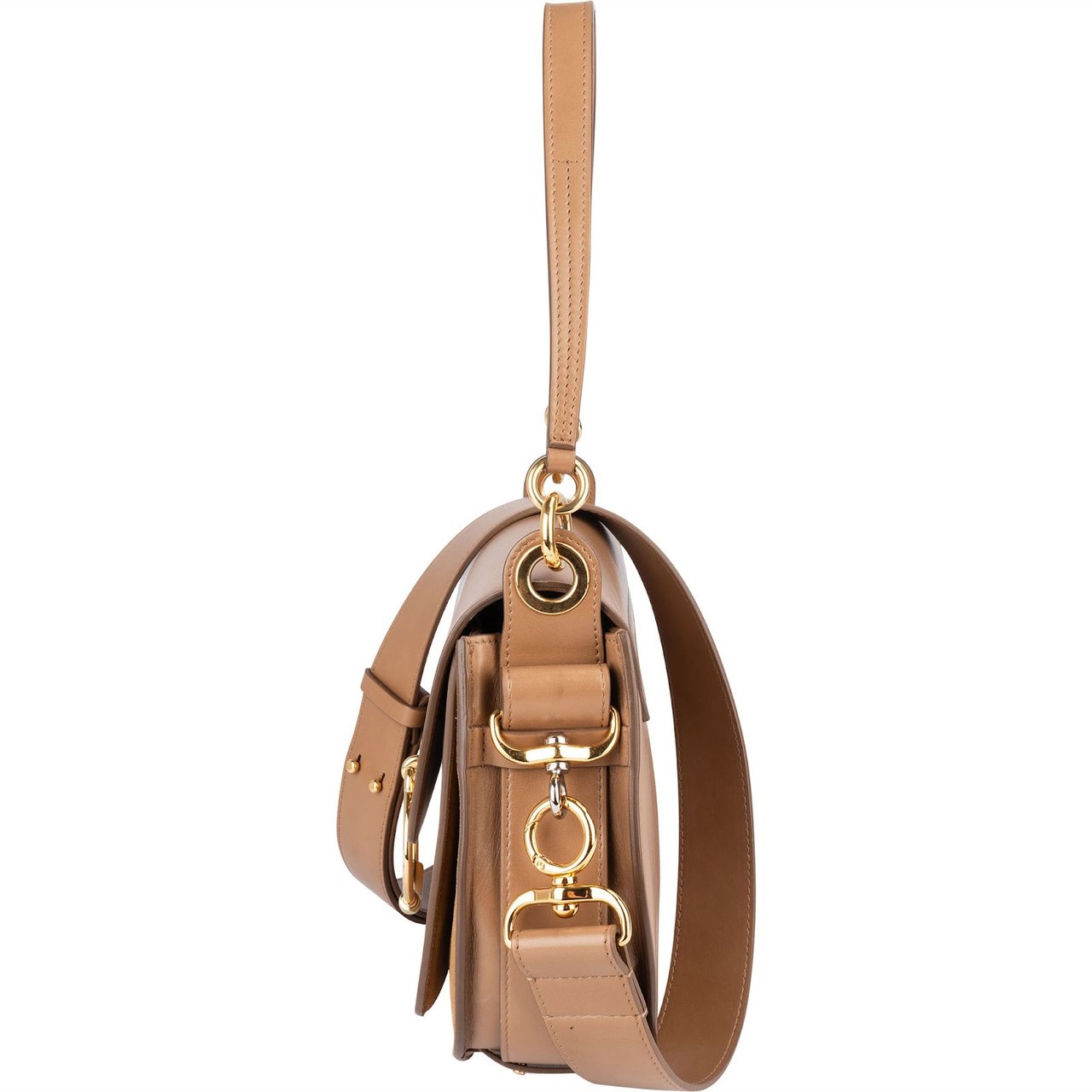 Chloé Calfskin Tess Crossbody Bag Bruin