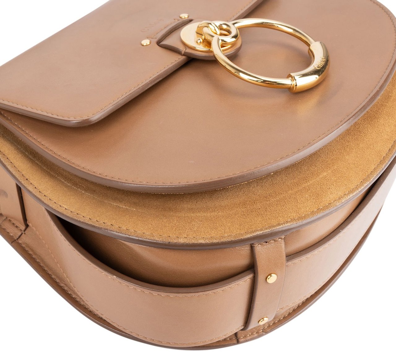 Chloé Calfskin Tess Crossbody Bag Bruin