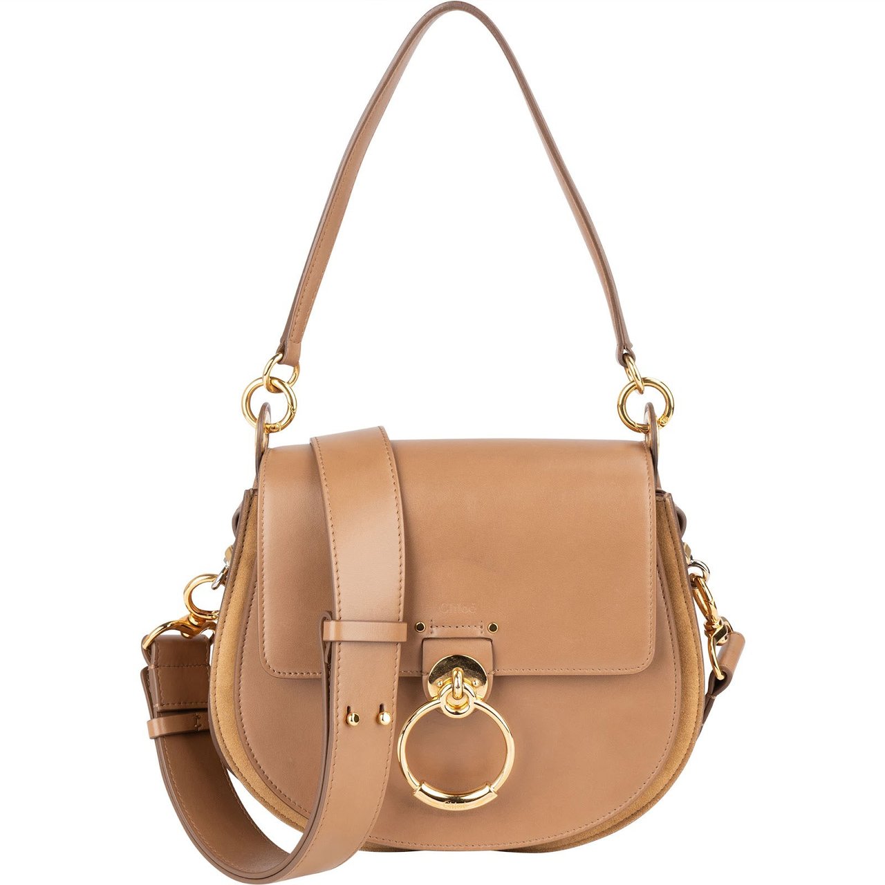 Chloé Chloé Calfskin Tess Crossbody Bag Bruin