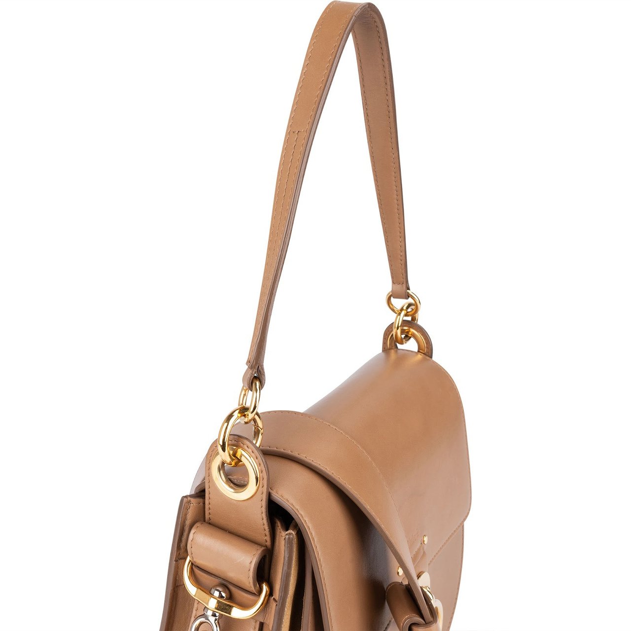 Chloé Calfskin Tess Crossbody Bag Bruin