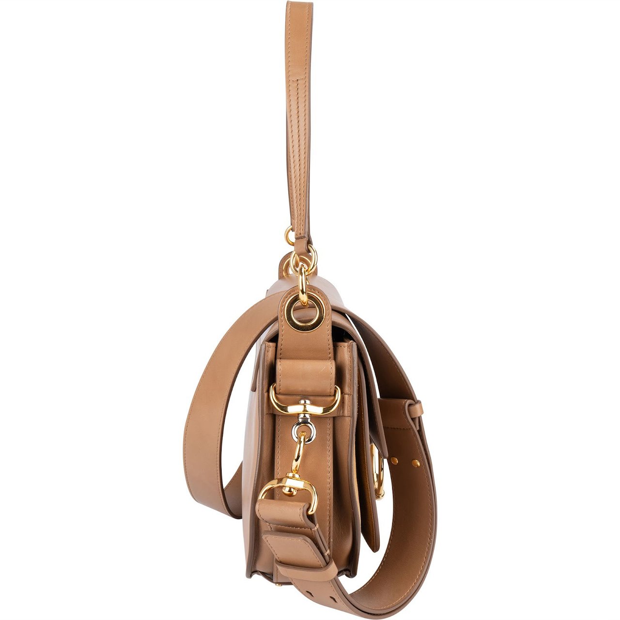 Chloé Calfskin Tess Crossbody Bag Bruin