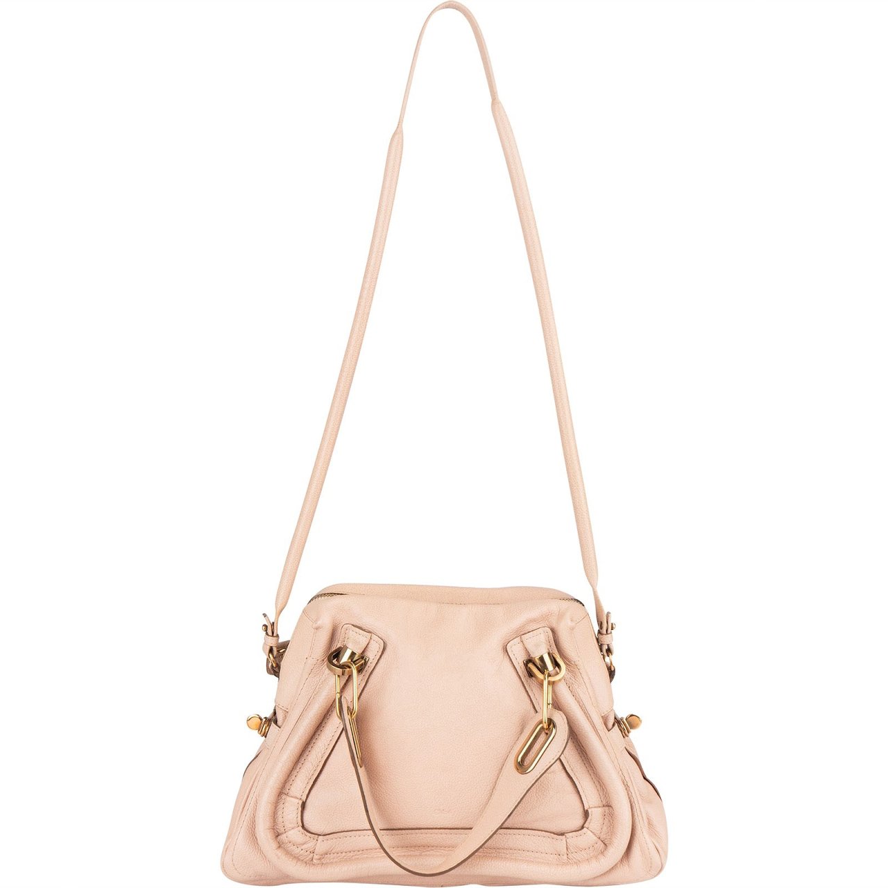 Chloé Chloé Pink Grained Leather Paraty Shoulder Bag Rood