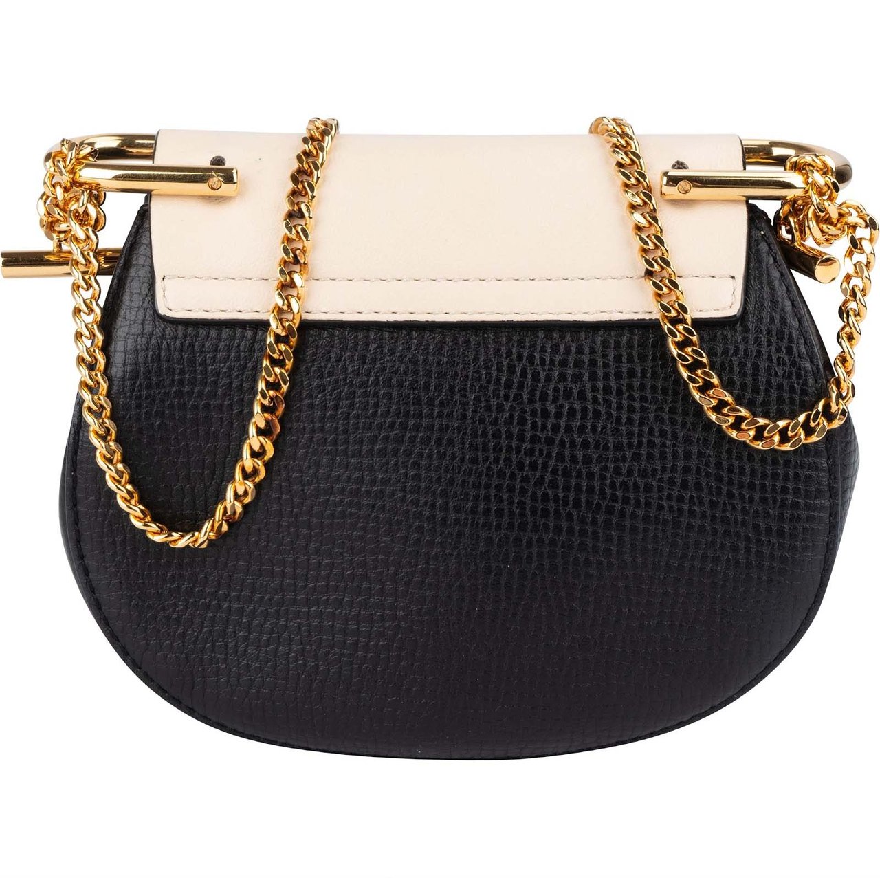 Chloé Chloé Bicolor Leather Drew Mini Crossbody Bag Zwart