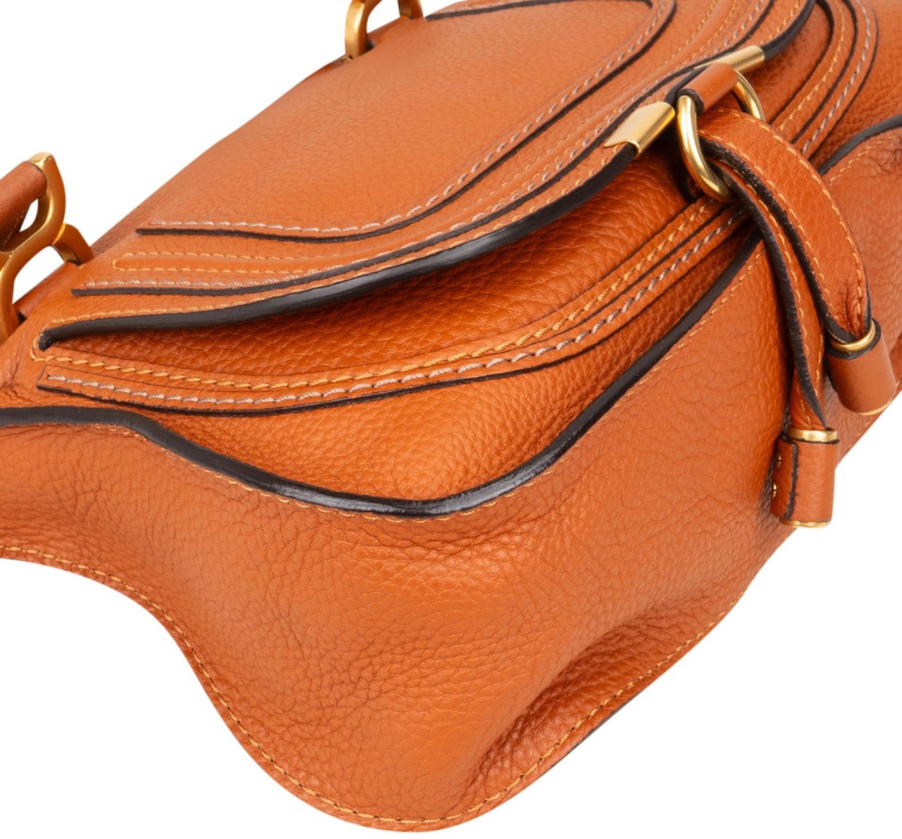 Chloé Chloé Grained Calfskin Small Marcie Handbag Bruin