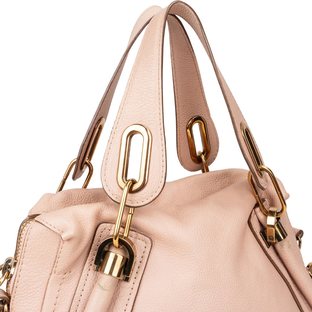 Chloé Chloé Pink Grained Leather Paraty Handbag Rood