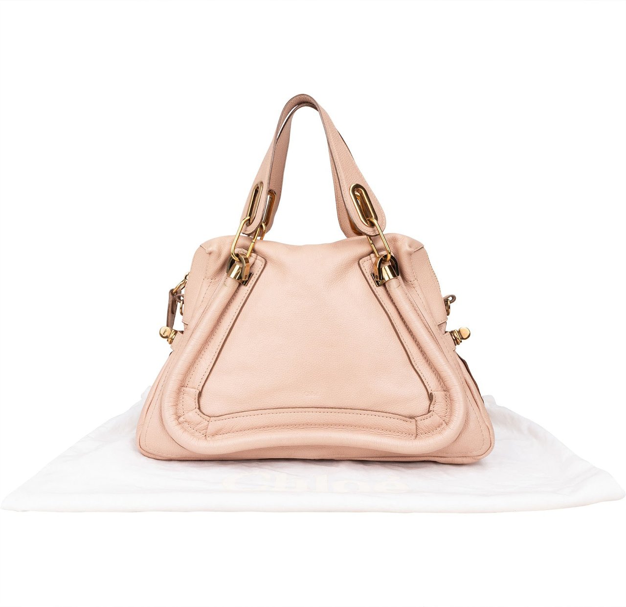 Chloé Chloé Pink Grained Leather Paraty Handbag Rood