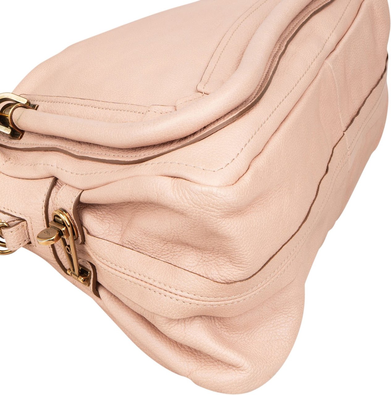 Chloé Chloé Pink Grained Leather Paraty Handbag Rood