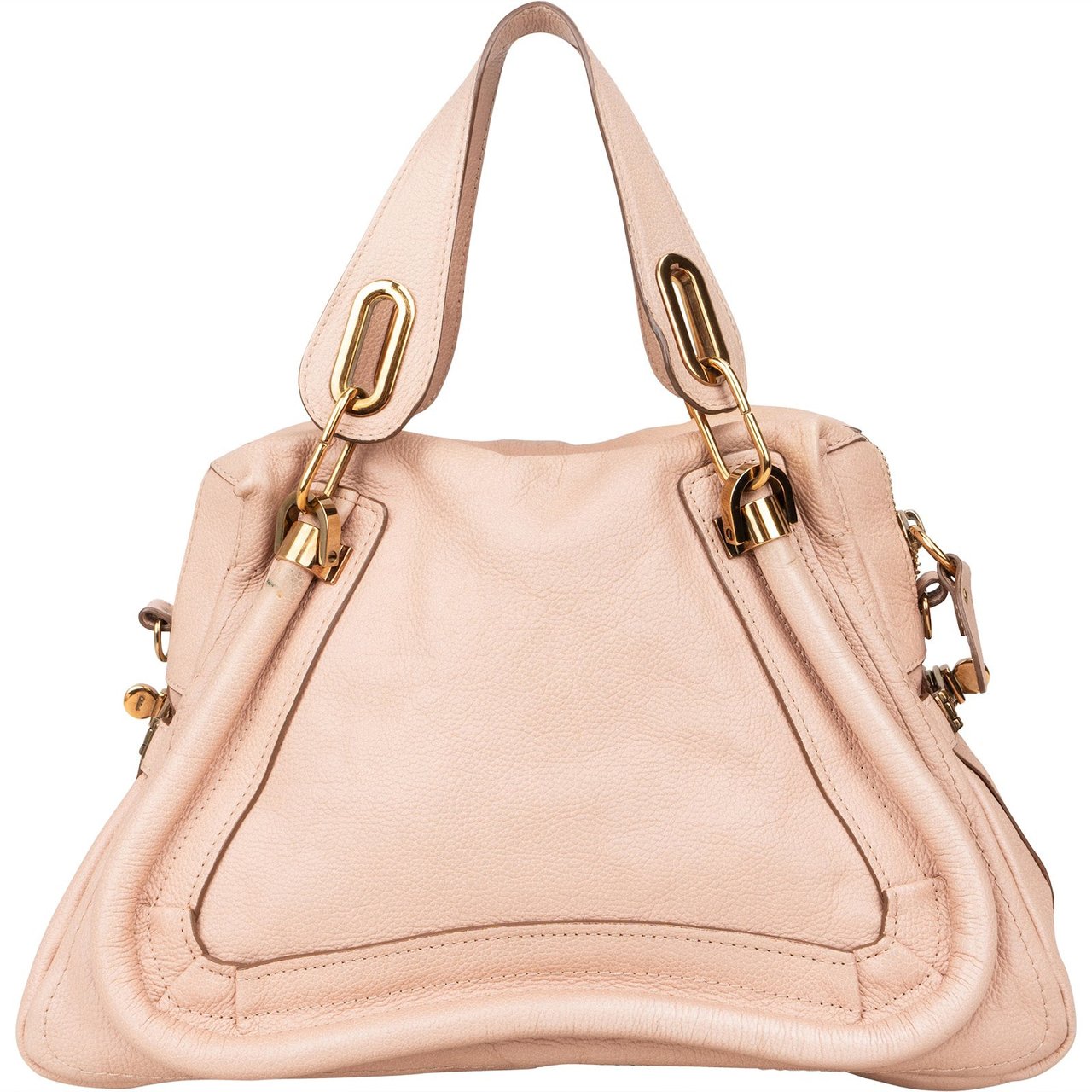 Chloé Chloé Pink Grained Leather Paraty Handbag Rood