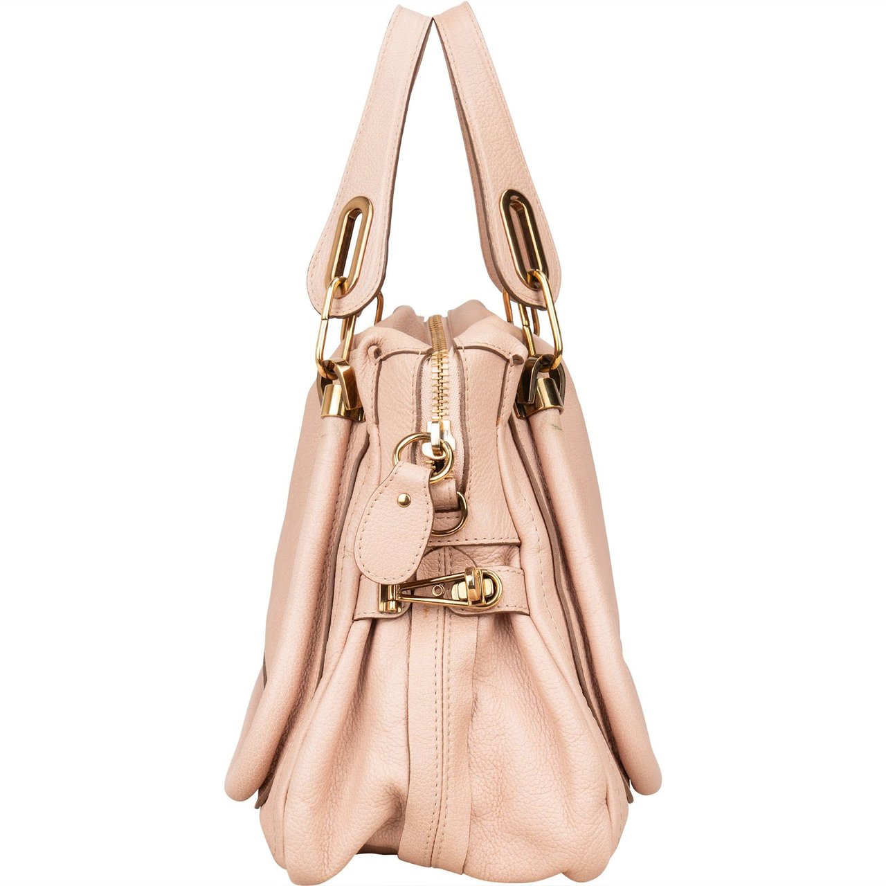 Chloé Chloé Pink Grained Leather Paraty Handbag Rood