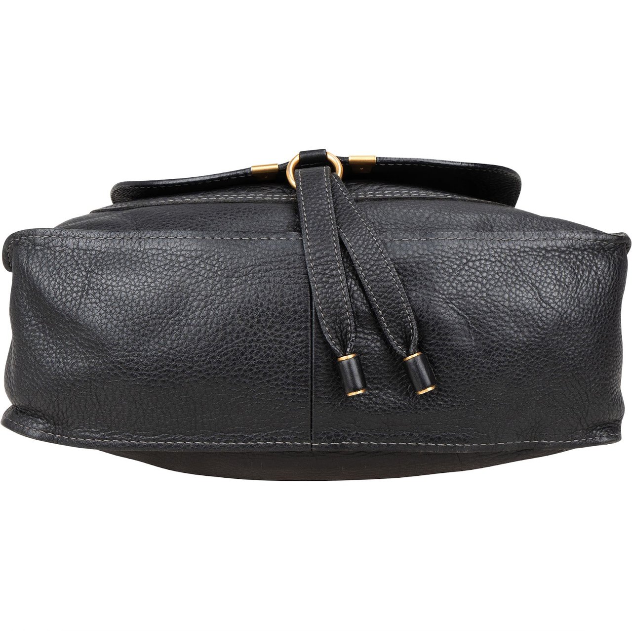 Chloé Grained Calfskin Leather Medium Marcie Satchel Handbag Zwart