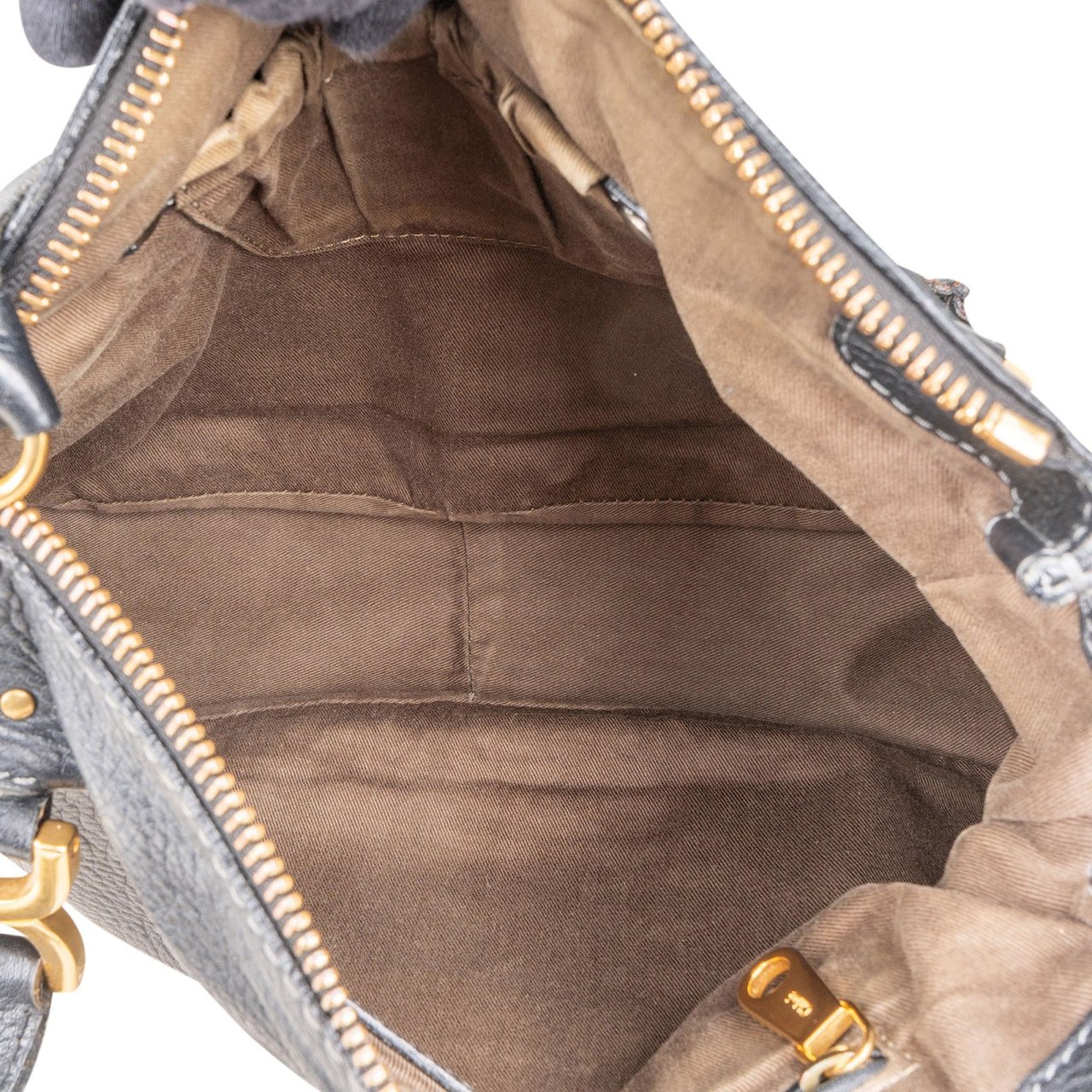 Chloé Grained Calfskin Leather Medium Marcie Satchel Handbag Zwart