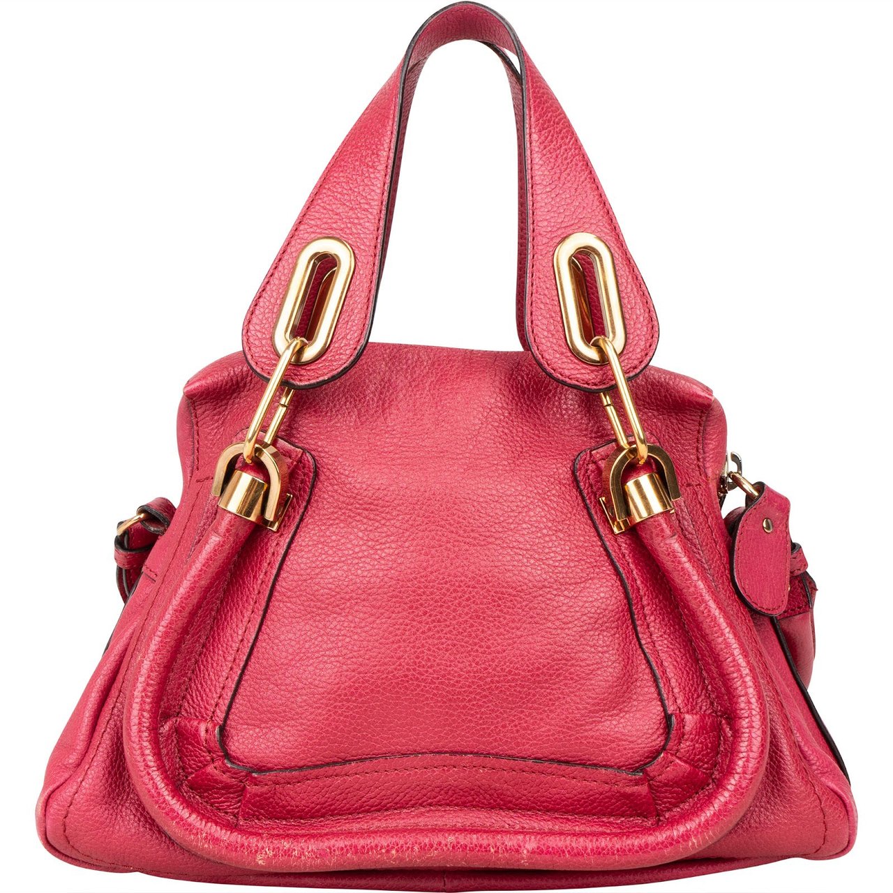 Chloé Chloé Pink Grained Leather Paraty Crossbody Bag Rood