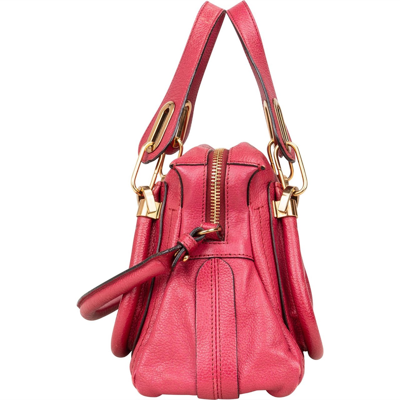 Chloé Chloé Pink Grained Leather Paraty Crossbody Bag Rood