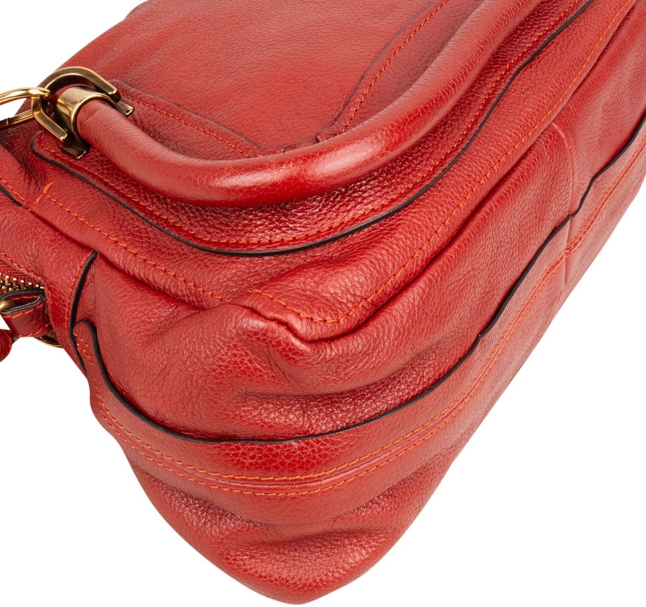 Chloé Chloé Pebbled Leather Paraty Handbag Rood