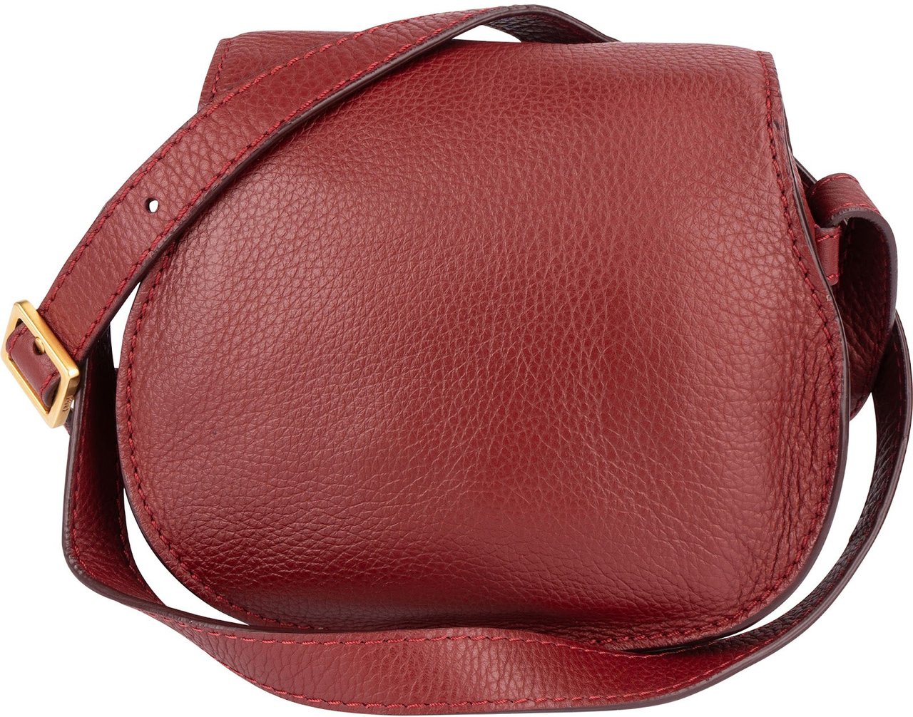 Chloé Chloé Grained Calfskin Mini Marcie Crossbody Bag Rood