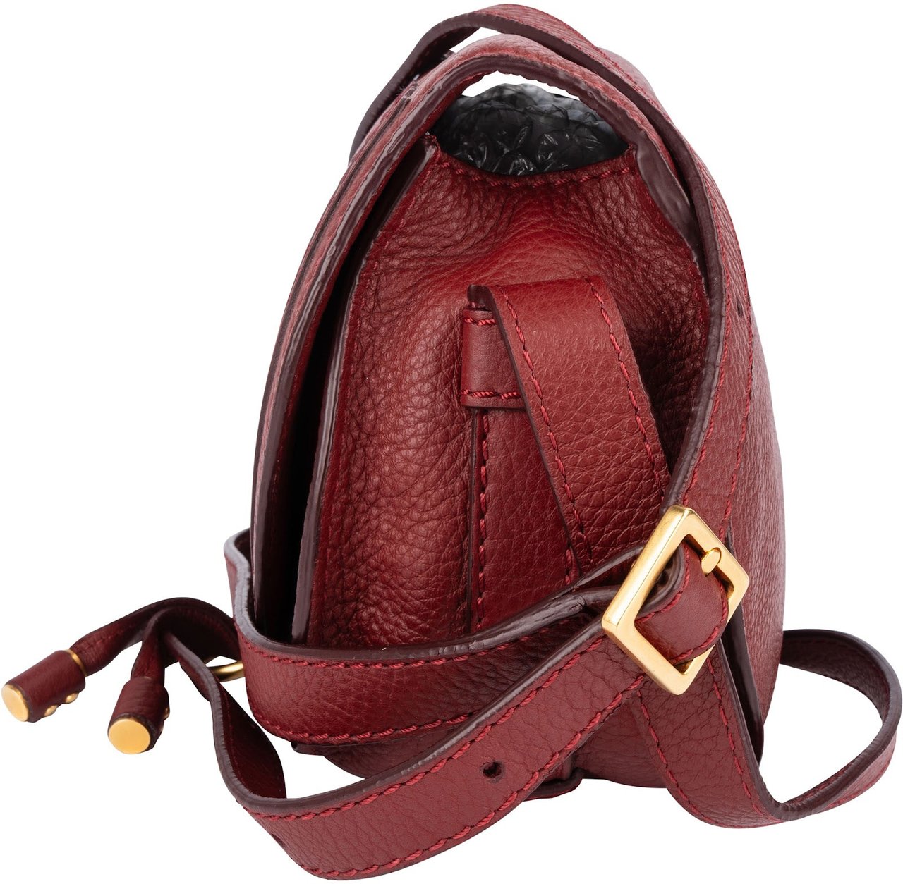 Chloé Chloé Grained Calfskin Mini Marcie Crossbody Bag Rood