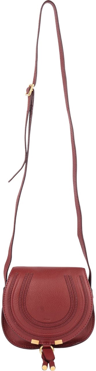 Chloé Chloé Grained Calfskin Mini Marcie Crossbody Bag Rood
