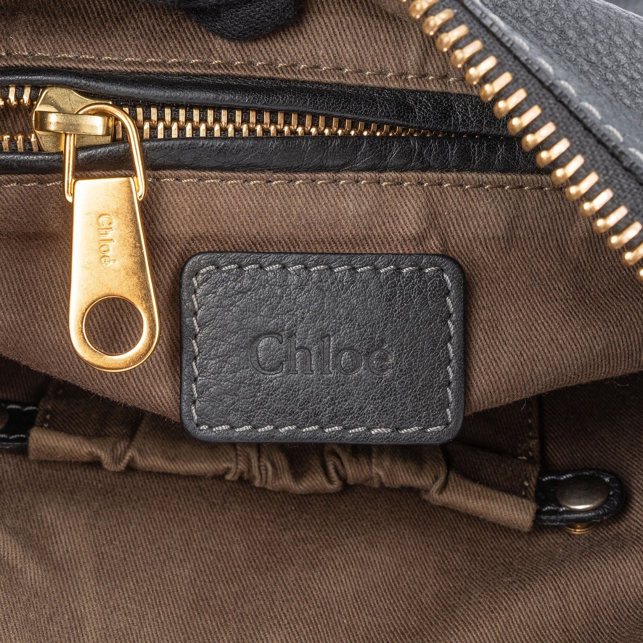 Chloé Chloé Grained Leather Marcie Hobo Shoulder Bag Zwart