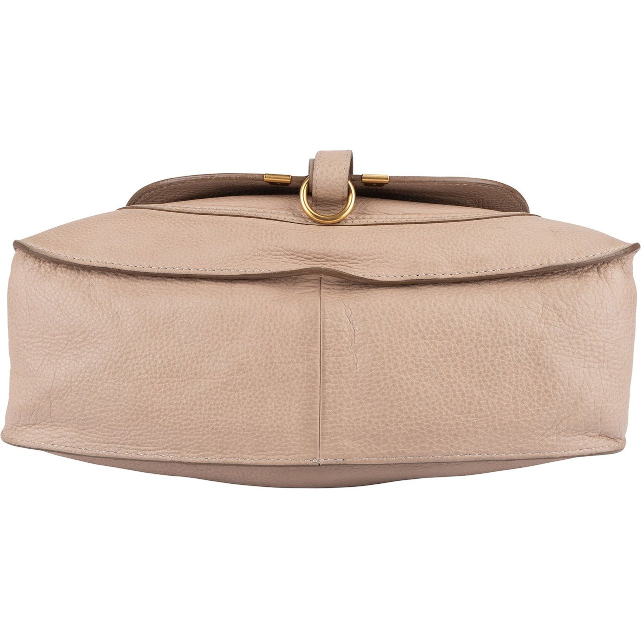 Chloé Chloé Grained Leather Marcie Porte Epaule Hobo Handbag Beige