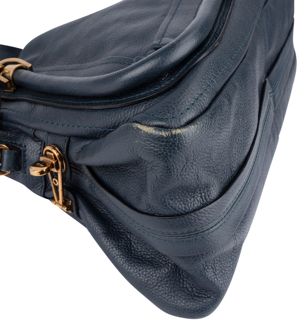 Chloé Chloé Bleu Grained Leather Paraty Handbag Navy