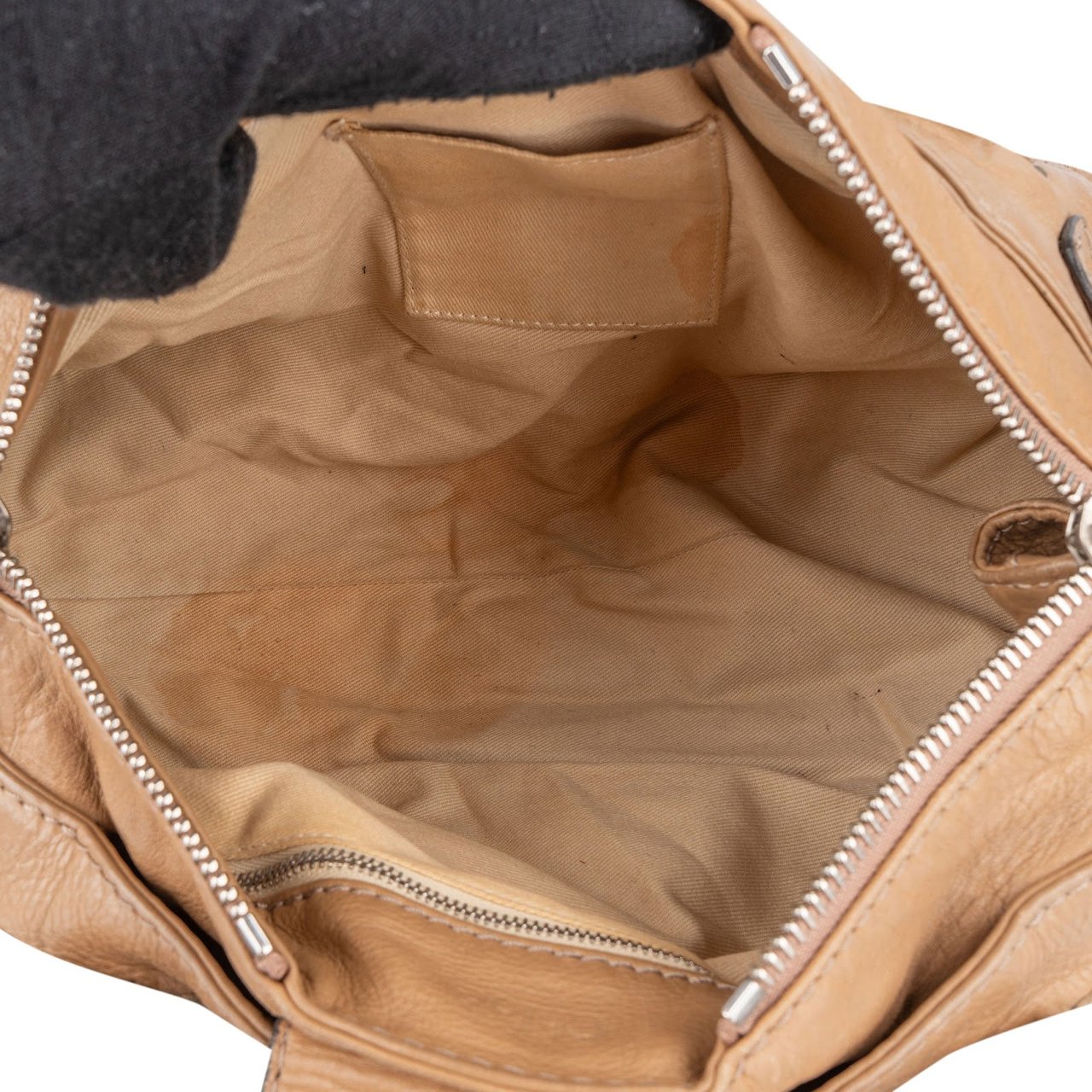 Chloé Grained Leather Paddington Satchel Shoulder Bag Beige