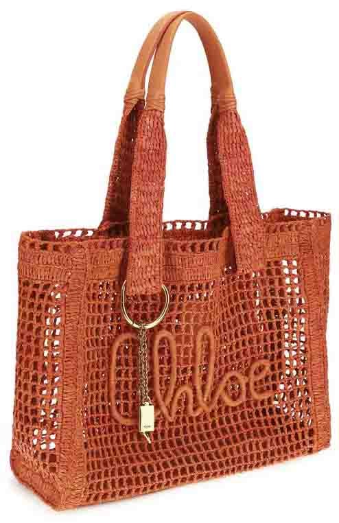 Chloé Multicolor Raffia Shoulder Bag Divers