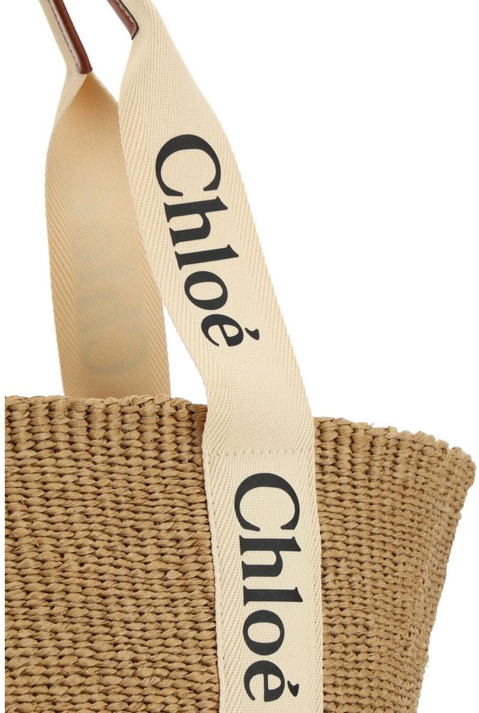 Chloé Chloé Beige Raffia Shoulder Bag Bruin