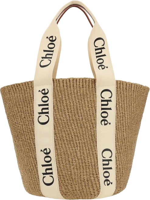 Chloé Chloé Beige Raffia Shoulder Bag Bruin