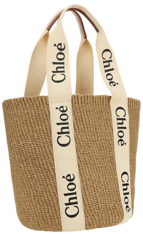 Chloé Chloé Beige Raffia Shoulder Bag Bruin