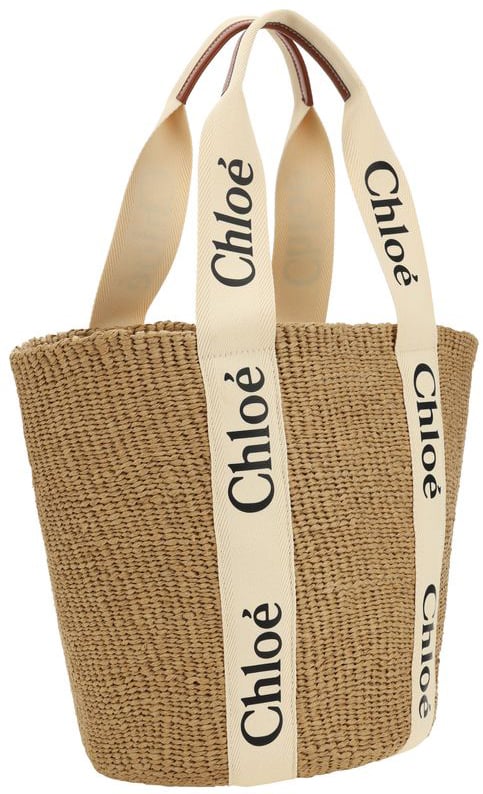 Chloé Chloé Beige Raffia Shoulder Bag Bruin