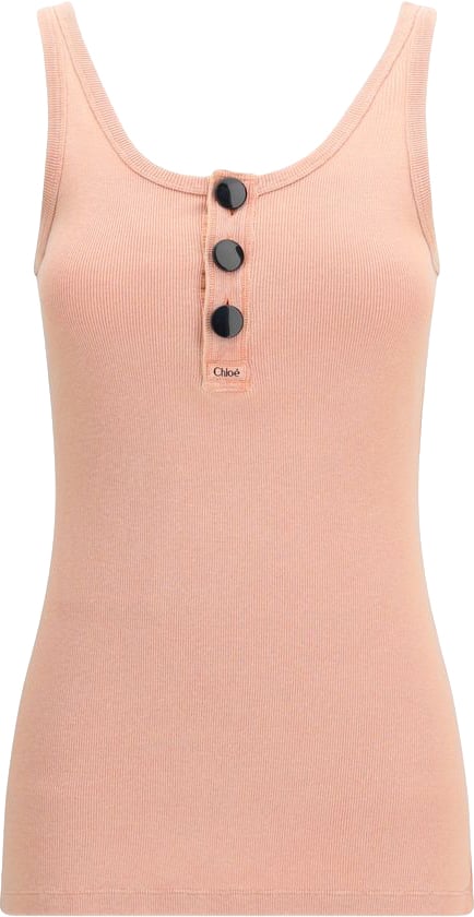 Chloé Multicolor Cotton Sleeveles T-Shirt Divers
