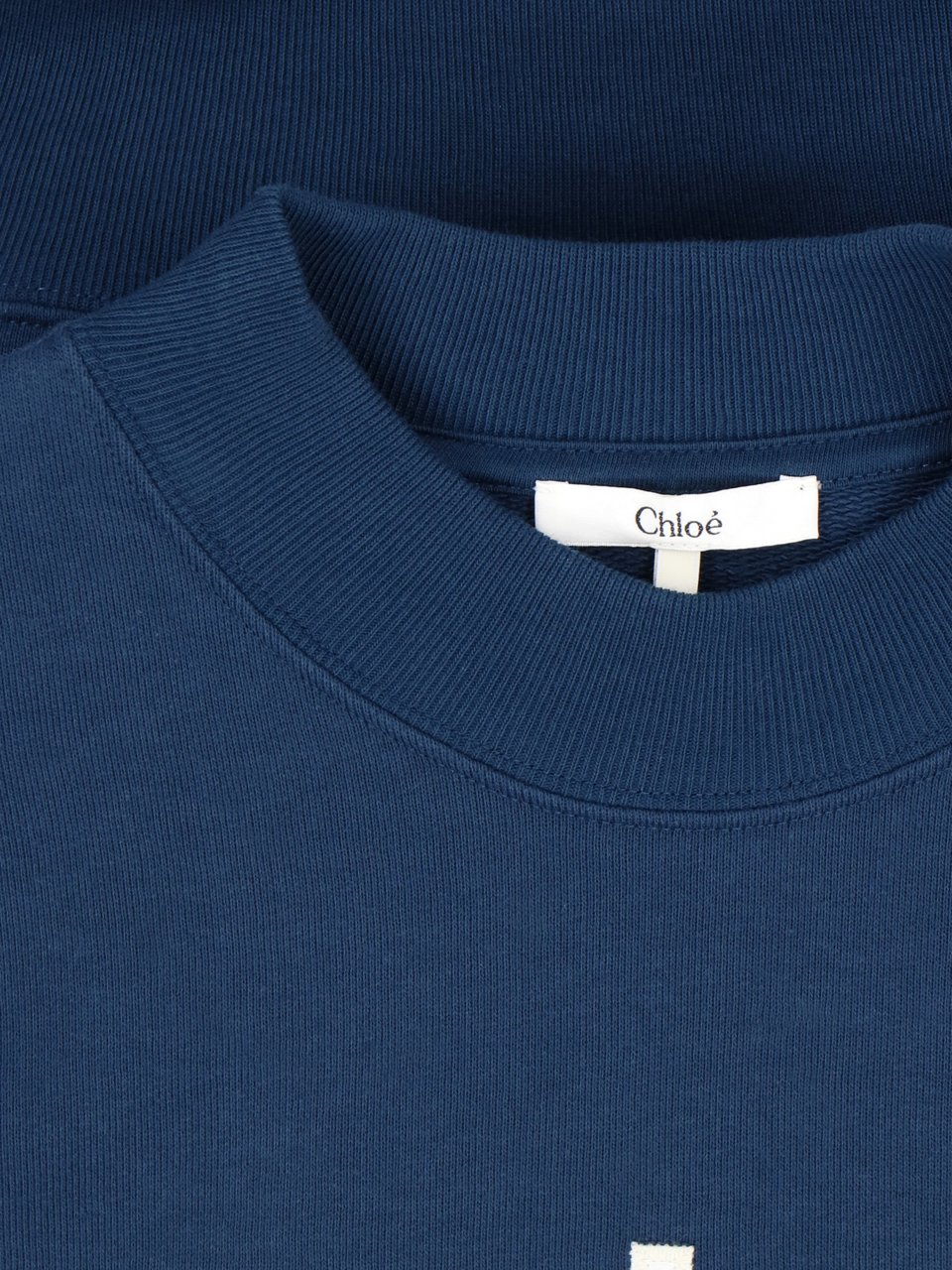Chloé "Paris" Crew Neck Sweatshirt, In Blue Cotton Blauw