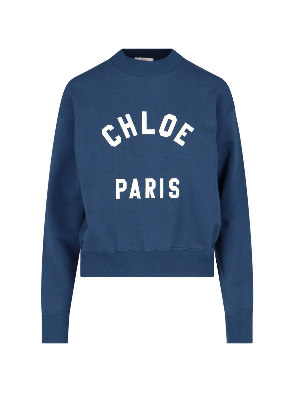 Chloé "Paris" Crew Neck Sweatshirt, In Blue Cotton Blauw