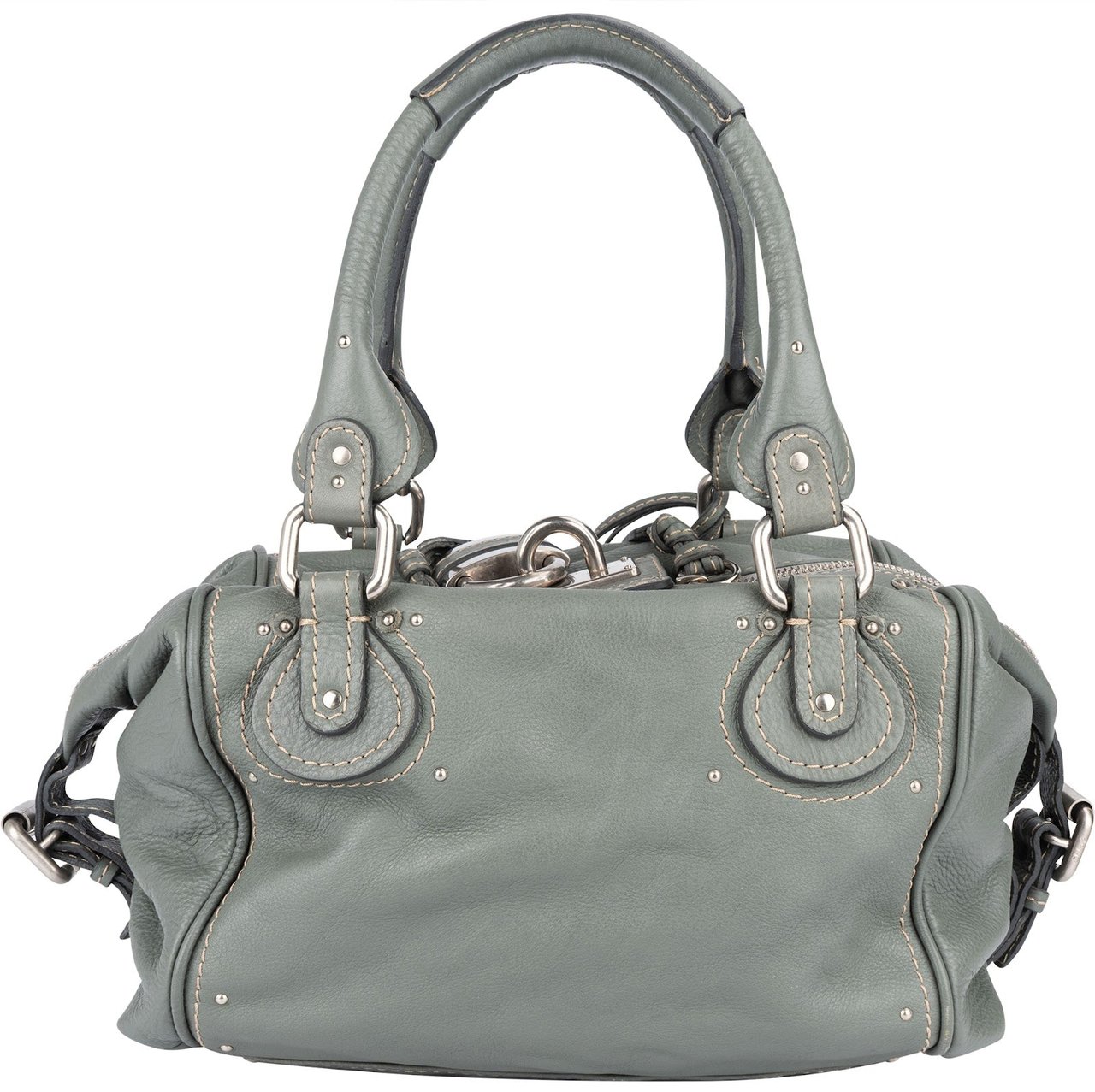 Chloé Chloé Leather Paddington Satchel Handbag Groen