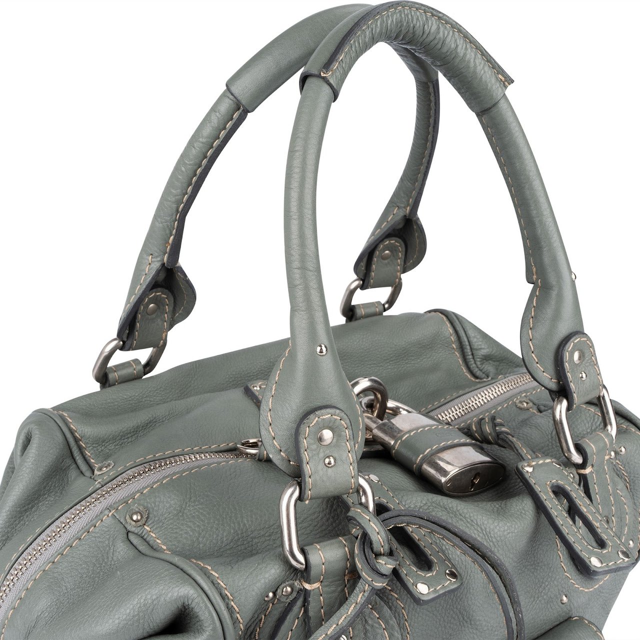 Chloé Chloé Leather Paddington Satchel Handbag Groen