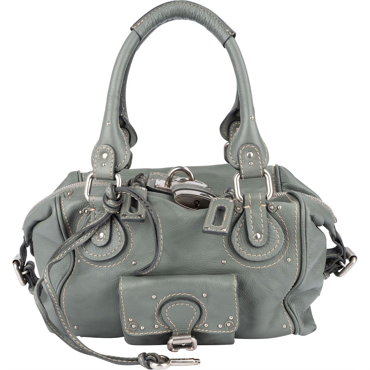 Chloé Chloé Leather Paddington Satchel Handbag Groen