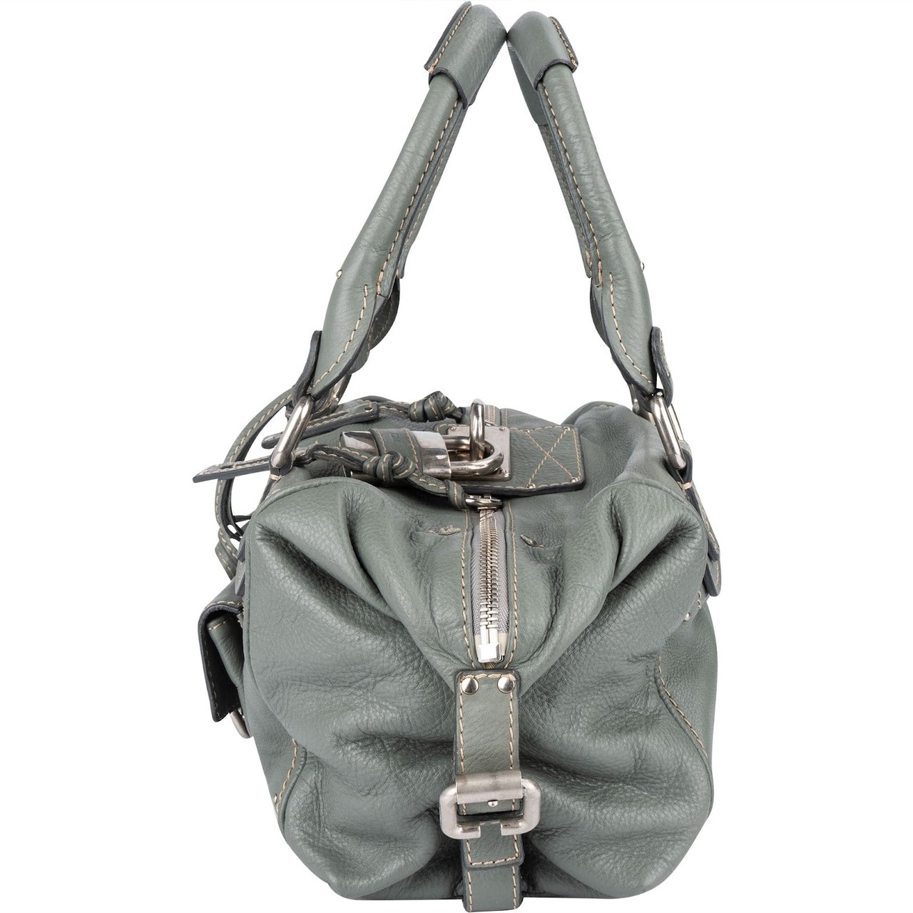 Chloé Chloé Leather Paddington Satchel Handbag Groen