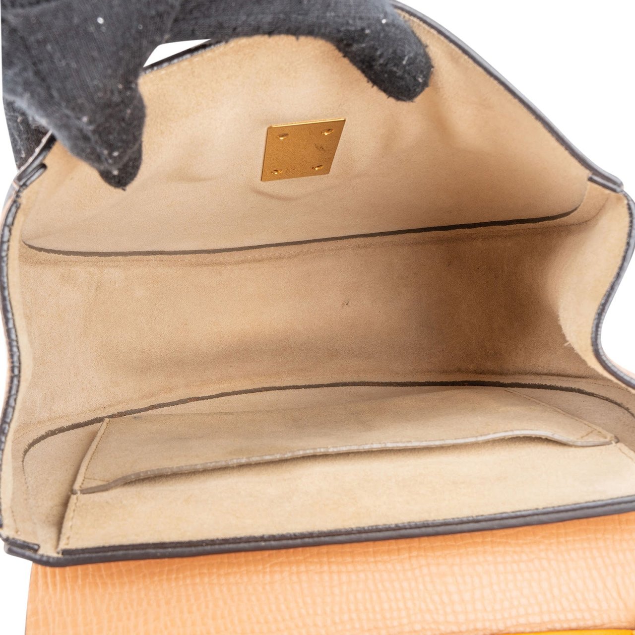 Chloé Chloé Bicolor Leather Drew Crossbody Bag Beige