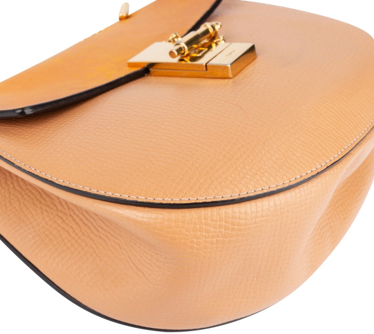 Chloé Chloé Bicolor Leather Drew Crossbody Bag Beige
