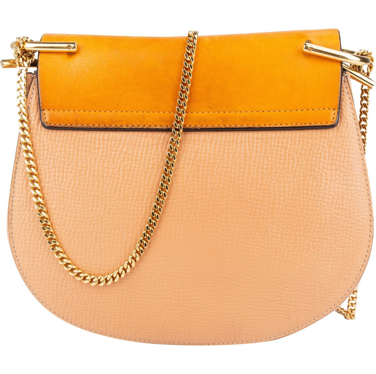 Chloé Chloé Bicolor Leather Drew Crossbody Bag Beige