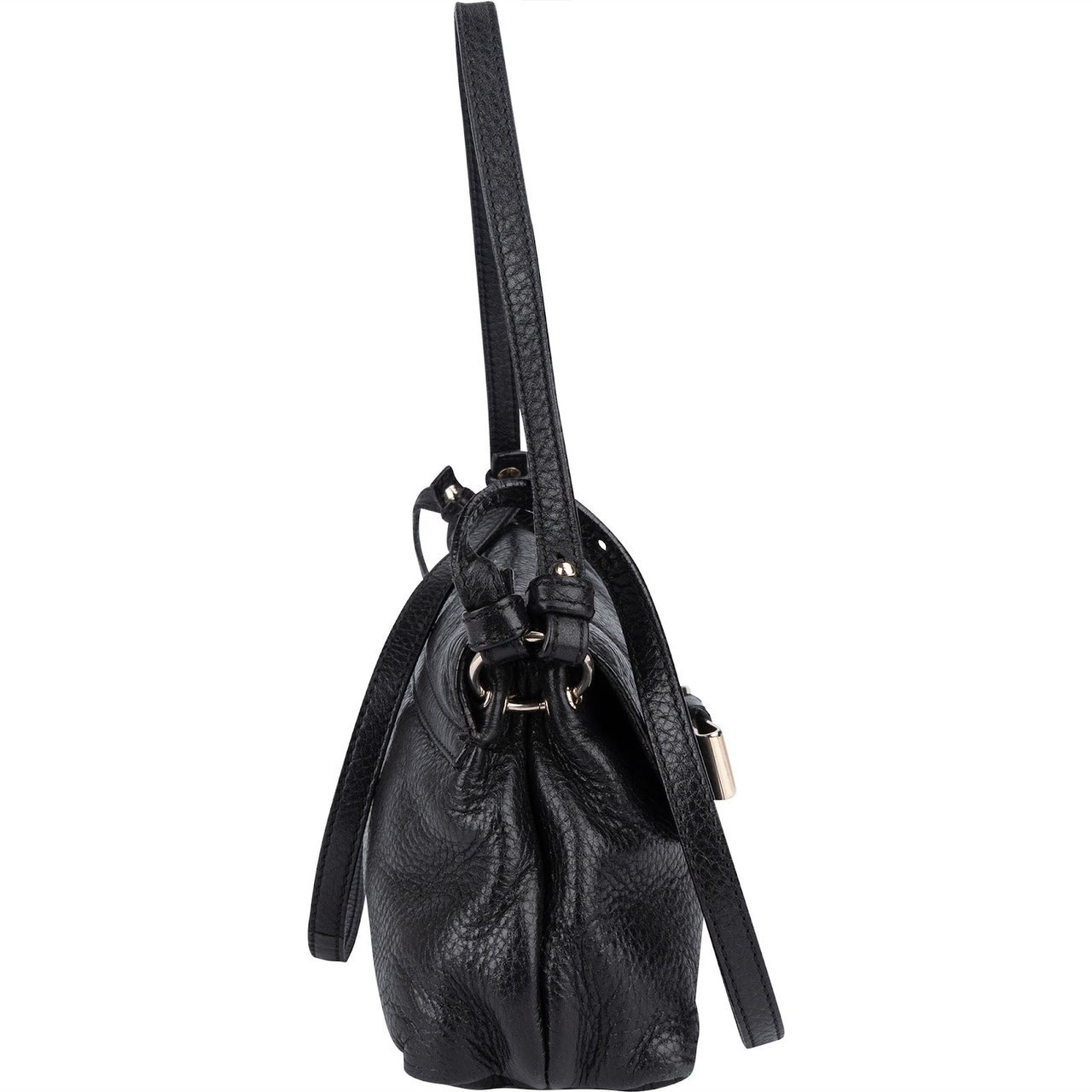 Chloé Chloé Grained Leather Lily Crossbody Bag Zwart