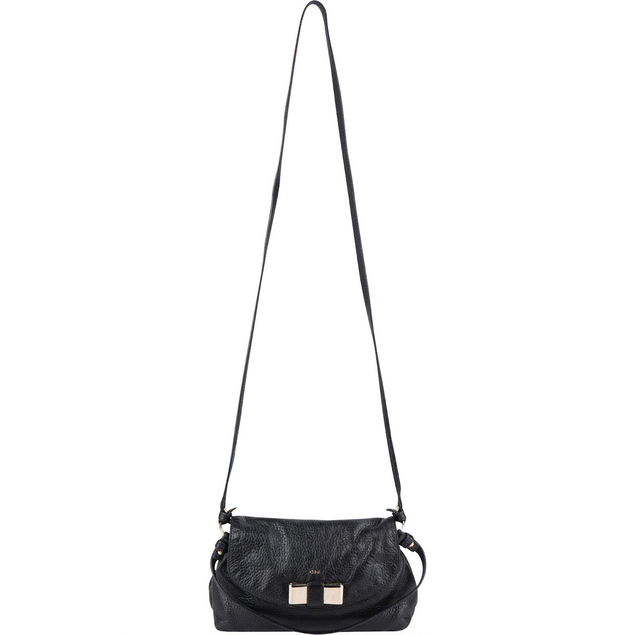 Chloé Chloé Grained Leather Lily Crossbody Bag Zwart