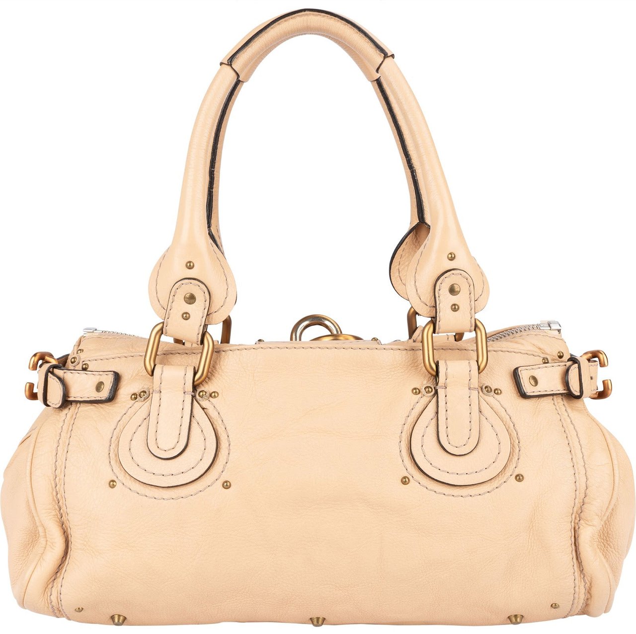 Chloé Chloé Leather Paddington Satchel Handbag Beige