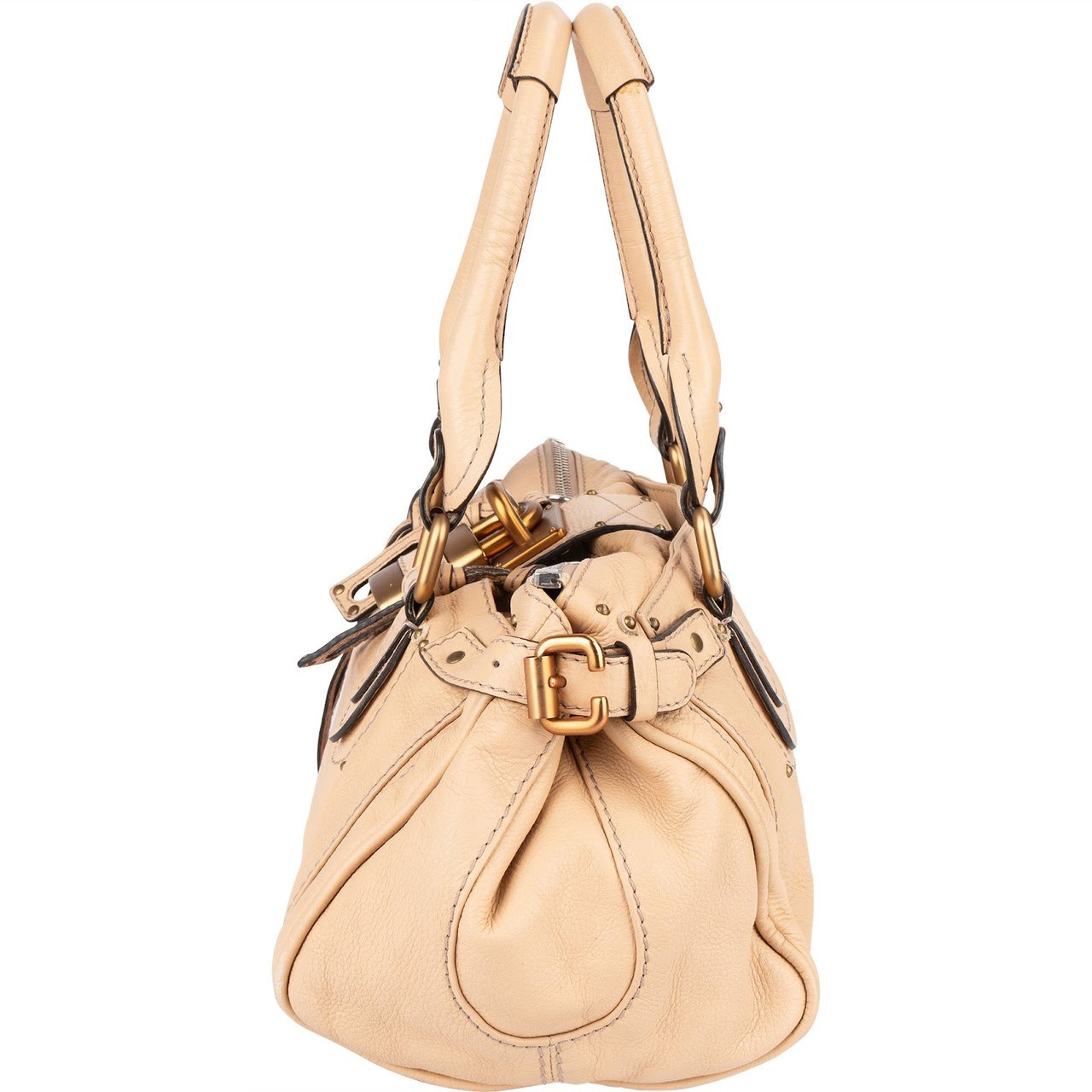 Chloé Chloé Leather Paddington Satchel Handbag Beige