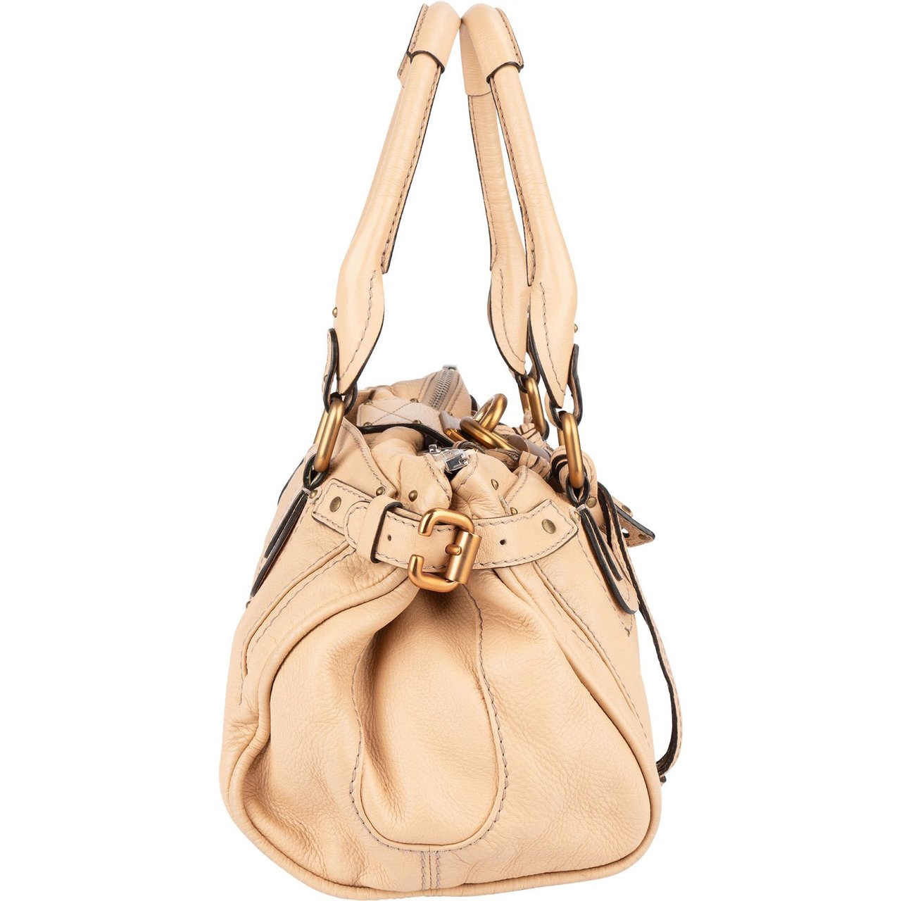 Chloé Chloé Leather Paddington Satchel Handbag Beige