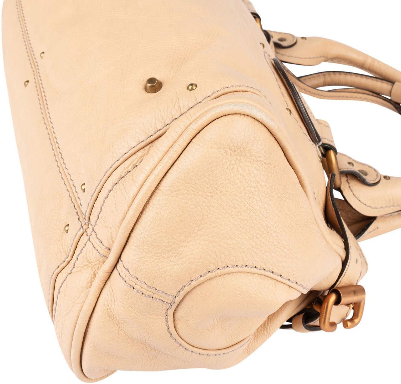Chloé Chloé Leather Paddington Satchel Handbag Beige